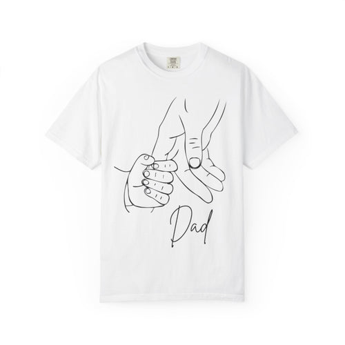 Dad Holding Baby Hand T-Shirt — Minimal Line Art Father’s Day Tee